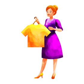 Gift shop salesperson clipart