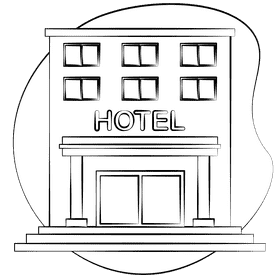 Hotel black and white clipart