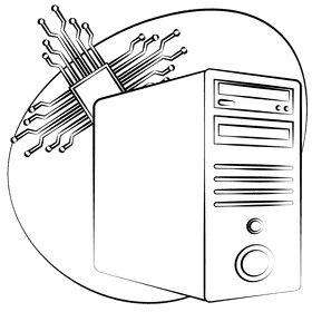 Cpu black and white clipart