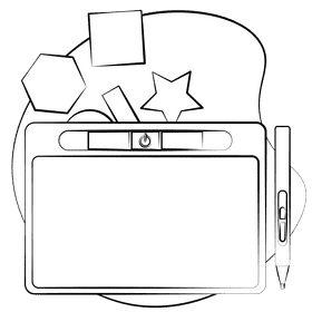 Drawing pad black and white clipart