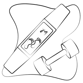 Fitbit black and white clipart