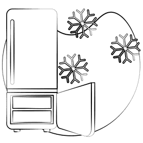 Fridge black and white clipart
