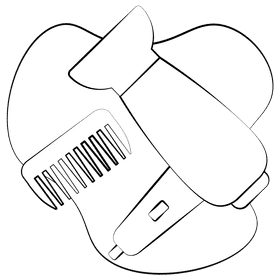 Hair dryer black and white clipart