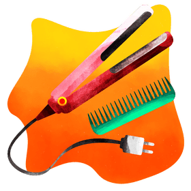 Hair straightener vector