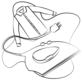 Iron black and white clipart