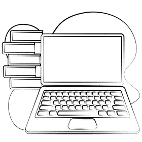 Laptop black and white clipart