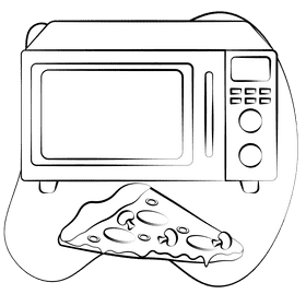 Microwave black and white clipart