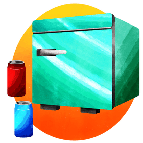 Mini fridge vector