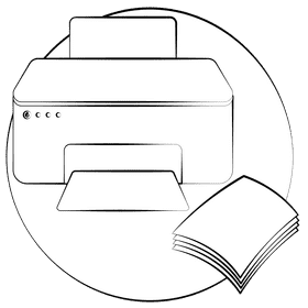 Printer black and white clipart