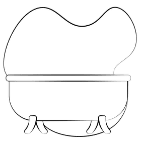 Bathtub black and white clipart