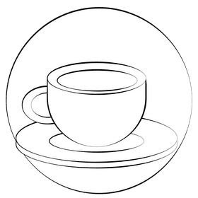 Cappuccino black and white clipart