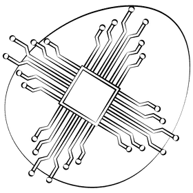 Chip black and white clipart