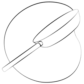 Frying pan black and white clipart