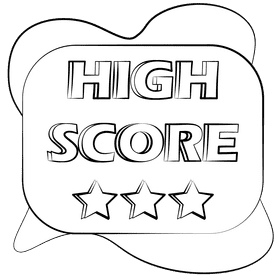 Highscore black and white clipart