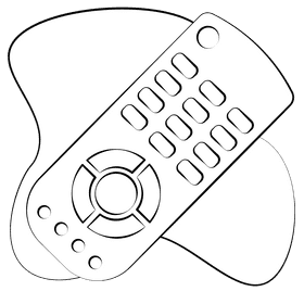 Remote control black and white clipart