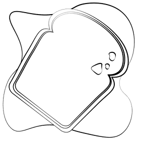 Toast black and white clipart