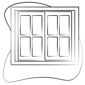 Windows black and white clipart