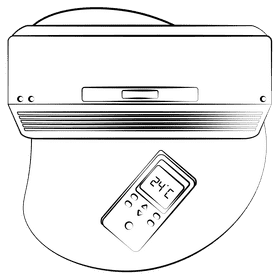 Air conditioner black and white clipart