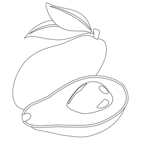 Avocado healthy vegetable black and white clipart