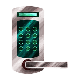 Electric lock with number pad clipart