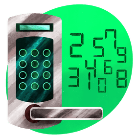 Electric lock with number pad vector