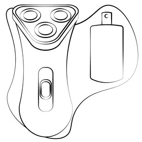Electric razor black and white clipart