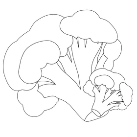 Broccoli healthy food black and white clipart