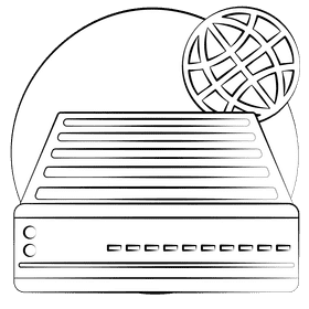 Modem black and white clipart