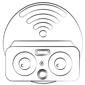 Portable speaker black and white clipart