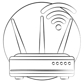 Router black and white clipart