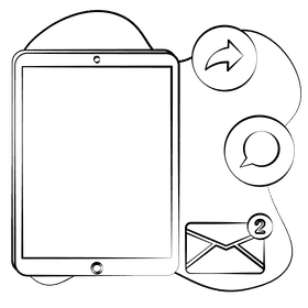 Tablet black and white clipart