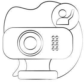 Webcam black and white clipart