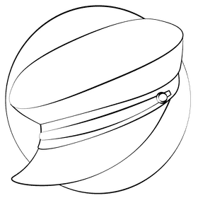 Biker hat black and white clipart