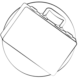 Briefcase black and white clipart