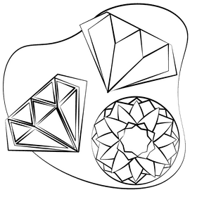 Gems black and white clipart