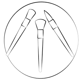 Makeup brushes black and white clipart