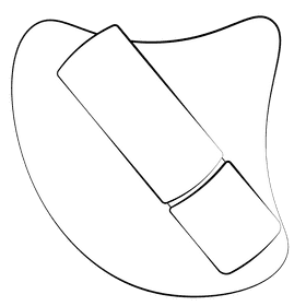 Tube of lip balm black and white clipart