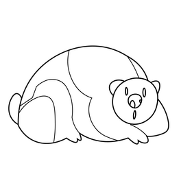 Bear scared cartoon animal black and white clipart