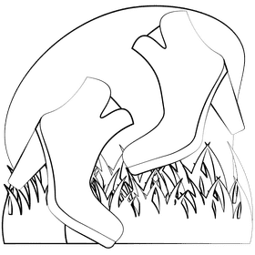 Ankle boots black and white clipart