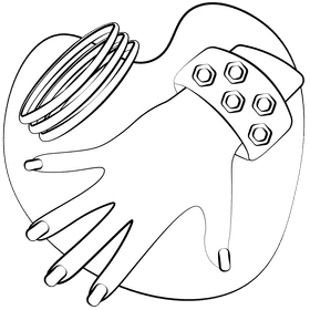 Bangle black and white clipart