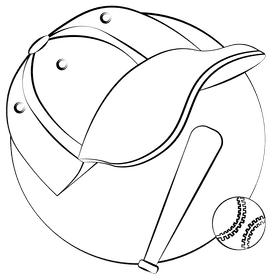 Baseball cap black and white clipart
