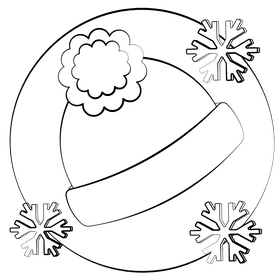 Beanie black and white clipart