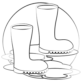 Boots black and white clipart