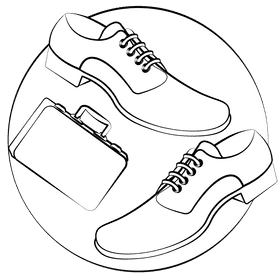 Dress shoes black and white clipart