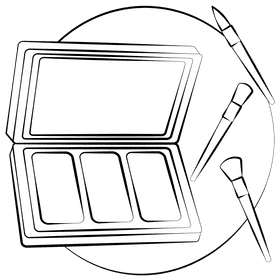 Eye shadow black and white clipart