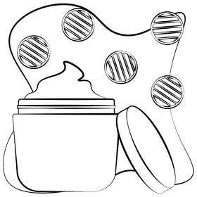 Facial cream black and white clipart