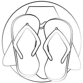 Flip flops black and white clipart
