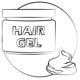 Hair gel black and white clipart
