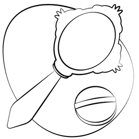 Hand held mirror black and white clipart