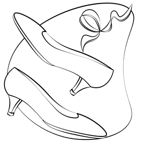 Kitten heels black and white clipart